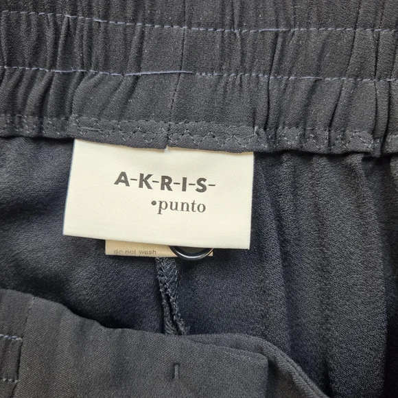 Akris Punto Women’s Navy Blue Wide Leg Pull-On Pants Size US 8 IT 44